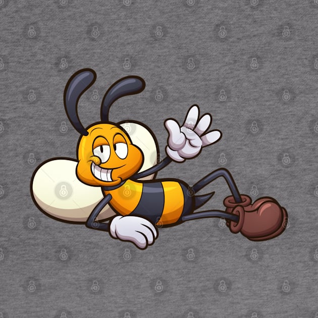 Laying Cartoon Bee by TheMaskedTooner